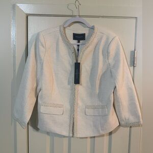 BCBGMaxAzria Cream Textured Blazer